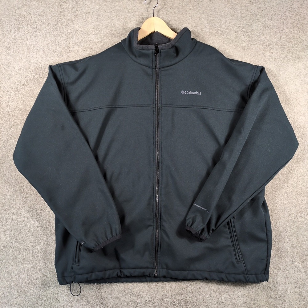 Columbia Jacket Mens 3XT Black Interchange Softshell Omni Shield Fleece Lined